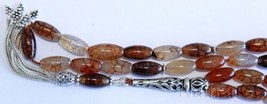 Prayer Beads Tesbih AA Dragon Vein Agate and Sterling Silver -Luxury Col... - £150.19 GBP