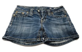 Miss Me JP4896ECSR Jeans Short Waist 25 Denim Blue Stitched Embroidered ... - £22.77 GBP