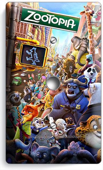 ZOOTOPIA FOX NICK BUNNY JUDY SLOTH FLASH LIGHT DIMMER CABLE WALL PLATE ART COVER