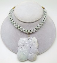 14K Jade Bead Necklace with Large Jade Enhancer (#J3344) - £830.93 GBP