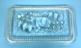 Vintage Federal Glass Embossed Fruit Grapes Inside Refrigerator Dish Lid... - $18.32