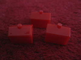 2004 Monopoly Board Game Piece: set of 3 red Hotels - £0.79 GBP