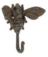 Rustic Cast Iron Cottage Busy Bumblebee Insect Bee Wall Hook Organizer D... - €15,44 EUR