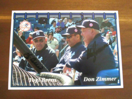 Yogi Berra Joe Torre Don Zimmer Ny Yankee Legends Hof Signed Auto Photo Card Sgc - £197.37 GBP