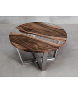36&#39;&#39;x36&quot; inch Custom resin table top made of natural wood round live edg... - £1,400.19 GBP
