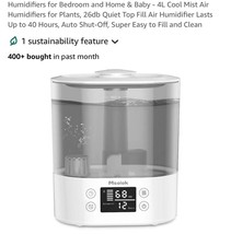 Humidifiers for Bedroom and Home &amp; Baby - 4L Cool Mist Air White - $828.17 MXN