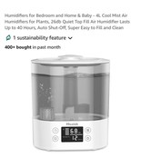 Humidifiers for Bedroom and Home &amp; Baby - 4L Cool Mist Air White - $818.20 MXN