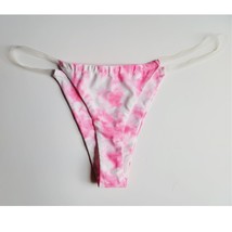 Fashion Nova Catching Vibes PVC Straps Bikini Bottom Pink Tie Dye Size M... - £15.62 GBP