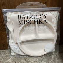 Silicone Baby Toddler Meal Set 4 Pieces Badgley Mischka Bib Plate Spoon ... - $24.99