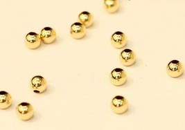 18k solid gold 2mm 3mm 4mm  round polish beads / loose  price for 10 pieces - £21.54 GBP