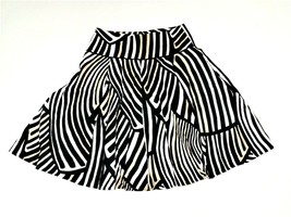 White House Black Market Black White Tan Print Full Cotton Skirt Wms Siz... - £31.46 GBP