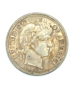 1916 10C Barber Dime in Choice BU Condition, Nice Eye Appeal, Full Mint ... - €131,17 EUR