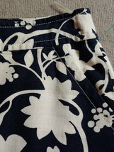 Banana Republic Floral Linen Blend Pencil Skirt Womens Size 6 Navy Blue White - £19.51 GBP
