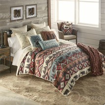 Donna Sharp Bear Totem  King 3- Piece Quilt Set Lodge Cabin Red Tan &amp; Tote New - £74.70 GBP