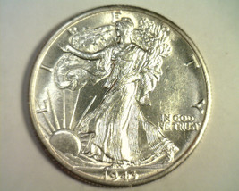 1943-D WALKING LIBERTY HALF DOLLAR CHOICE ABOUT UNCIRCULATED CH. AU NICE... - $31.00