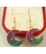 Crescent Moon and Stars Fashion Earrings - $56.26 MXN