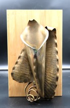 Vtg Gregorian Brass Calla Lily Sculpture Art Deco Signed by Artist Wall ... - $1,120.73 MXN