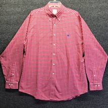 Brooks Brothers 346 Non-Iron Men&#39;s Sz L Red Checkered Long Sleeve Shirt - £16.96 GBP