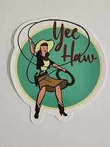 Yee Haw! Roping Cartoon Cowgirl Multicolor Sticker Decal Embellishment Western - £1.84 GBP