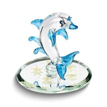 Glass Baron Blue Dolphin Handcrafted Glass Figurine - £13.76 GBP