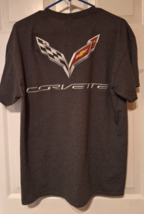 Mens Corvette Double Sided T Shirt Sz Large Gray Graphic Tee - £12.20 GBP