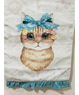 3D Floral Kitty Cat Bunny Rabbit Table Runner Decor Spring Summer 13&quot; x 72&quot; - £17.83 GBP