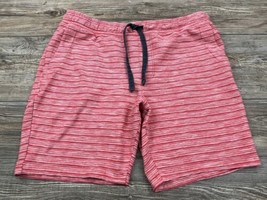 Michael Kors Men&#39;s Sweat Shorts Red Stripe Cotton Drawstring, Pockets, Size XL - £13.22 GBP