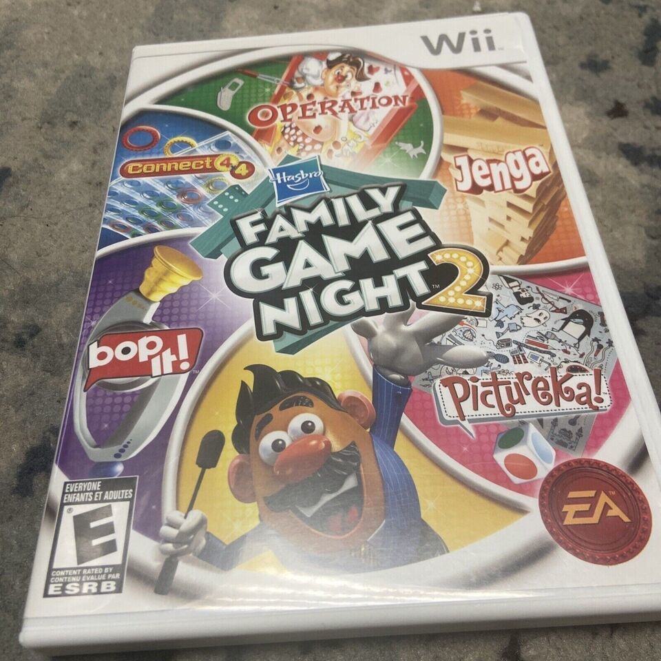Hasbro Family Game Night 2 (Nintendo Wii, 2009) Complete W/ Manual