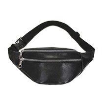 Unisex PU Leather Sling Bag Casual Shoulder Bags Chain Chest Pouch Outdoor Sport - £51.36 GBP