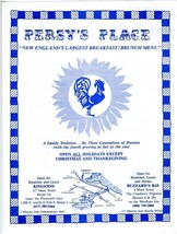 Persy&#39;s Place Menu Buzzard&#39;s Bay &amp; Kingston Massachusetts Breakfast Brunch  - £17.42 GBP