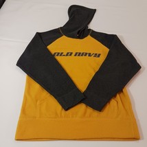 Old Navy 94 Men's Yellow & Black Fleece Pullover Hoodie Sweatshirt Size 12 image 9