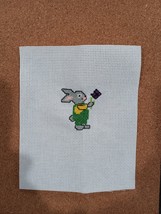 Completed Rabbit Easter Flower Finished Cross Stitch Diy - £4.75 GBP