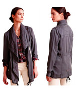 Anthropologie Layered Etta Anorak XSmall 0 2 Grey Jacket Oversized Lace ... - £59.64 GBP