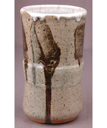 Pottery-Vase-Stoneware-6.75&quot;-Handmade-Vtg- - $37.39