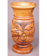 9&quot; Wooden Handmade Vase-Hand Carved Designs-One of a Kind Art Piece-Flor... - £28.01 GBP