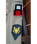 Vintage US Army Shirt-Long Sleeve-3 Patches-Tan-Korean War Era-Button Up... - £40.34 GBP