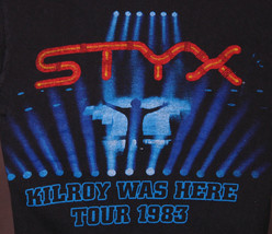 Vintage STYX Concert Tour Shirt-Kilroy Was Here 1983-Black T Shirt-S-100... - $93.49
