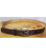 Chambers-Top Grain Leather Belt-Size S 38-Brown/Black-Metal Buckle-J0523... - $42.06
