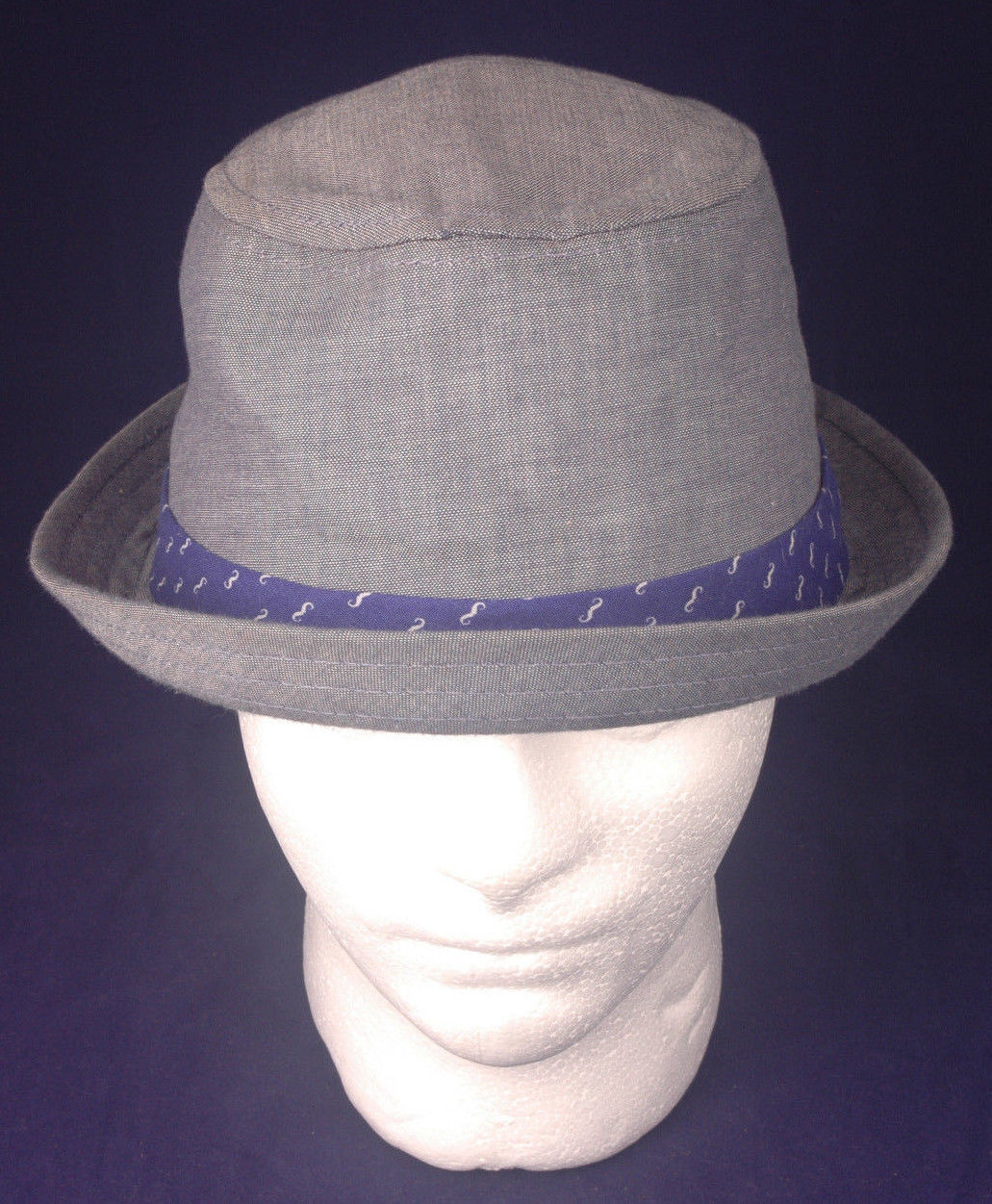 Fedora, Blue Cotton-Fitted 12-14 Y-Blue-H&M-Cool Blue Band-Great Shape - £9.63 GBP