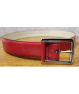 Nine West-Genuine Leather Belt-Size S 29-32&quot;-Red-Metal Buckle-323012 - €26,20 EUR