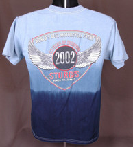 STURGIS Black Hills Rally 2002 Tour T Shirt-Blue Tie Die-M-100% Cotton-V... - $17.75