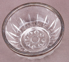 Cut Crystal Bowl w/Silver Plated Rim-Made in Italy-Candy Dish-4.75&quot; Across - £22.41 GBP
