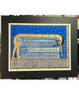 EGYPTIAN Art Painting of SKY GODDESS NUT on Papyrus SIGNED 30” X 23” Large - £104.74 GBP