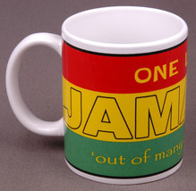 Jamaca Coffee Mug-One Love, Out of Many One People-Jamacan Flag-Red Green Yellow - £19.42 GBP