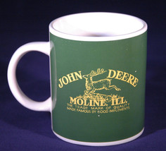 John Deere Mug, Moline Illinois, Leaping Deer Logo, Double Sided, Green ... - £14.76 GBP