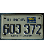 Mororcycle Licence Plate, Illinois, 603 372, Land of Lincoln, 1987 Sticker - £9.57 GBP