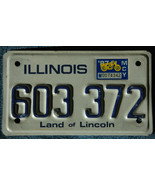 Mororcycle Licence Plate, Illinois, 603 372, Land of Lincoln, 1987 Sticker - $12.19