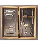 Vintage Hand Tap &amp; Dye Set in Wooden Box-Distresses-Parts, May be Incomp... - $76.79 CAD