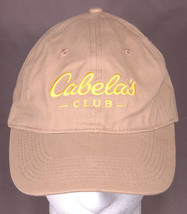 Cabela&#39;s Club Hat,Baseball Cap-Tan-Adjustable Strap-Yellow Logo-Hunting ... - $20.51