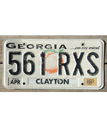 2001 Georgia Licence Plate, Georgia On My Mind, Peach, Clayton County - $9.49